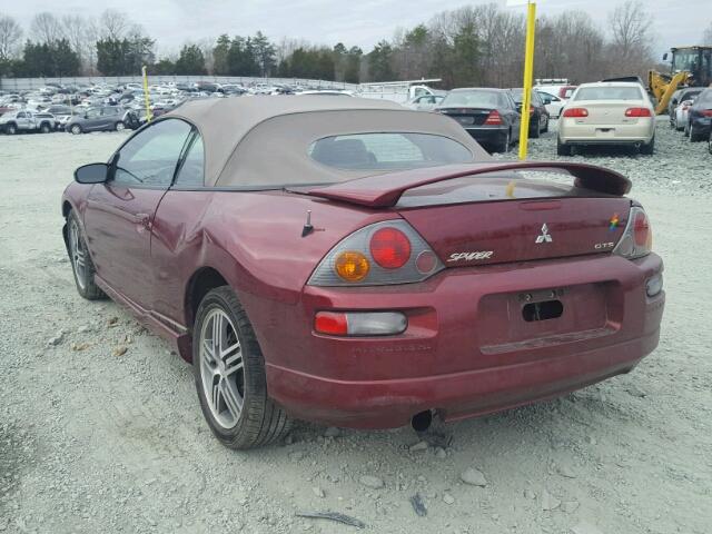 4A3AE75H14E065037 - 2004 MITSUBISHI ECLIPSE SP BURGUNDY photo 3