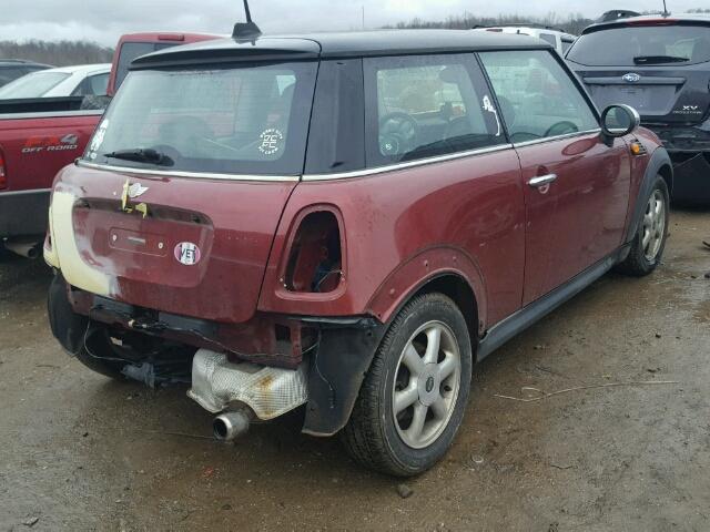 WMWMF33577TL68612 - 2007 MINI COOPER MAROON photo 4