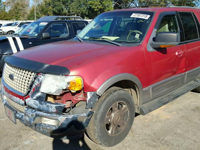 1FMEU17L13LA50274 - 2003 FORD EXPEDITION RED photo 9
