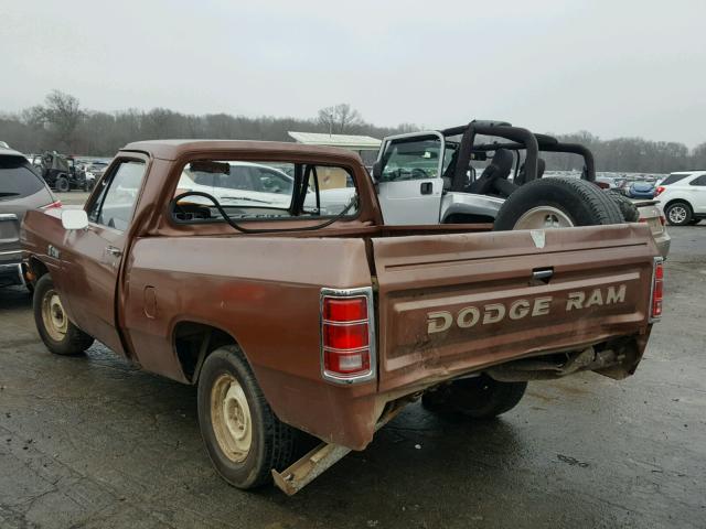 1B7FD14M9DS400649 - 1983 DODGE D-SERIES D BROWN photo 3