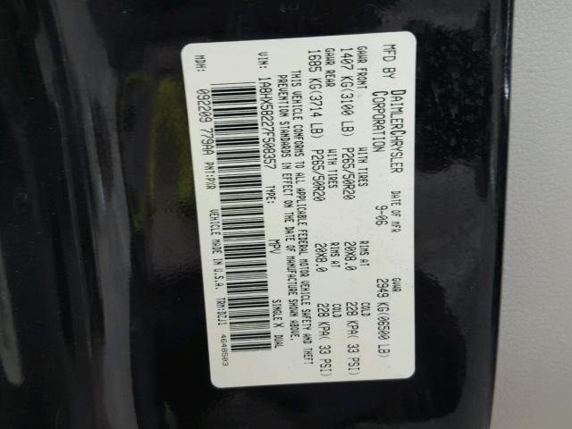 1A8HX58227F508357 - 2007 CHRYSLER ASPEN LIMI BLACK photo 10