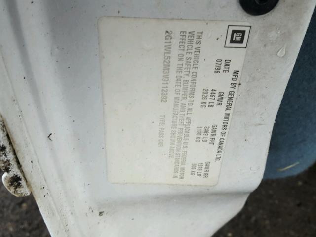 2G1WL52M3V9112392 - 1997 CHEVROLET LUMINA BAS თეთრი ფოტო 10