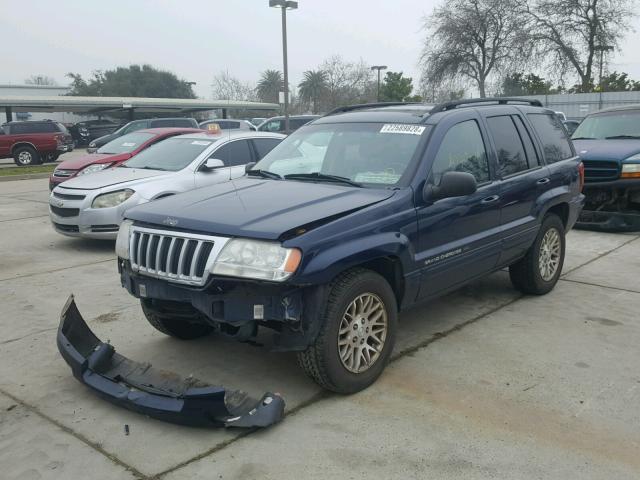 1J4GW58N44C115645 - 2004 JEEP GRAND CHER BLUE photo 2