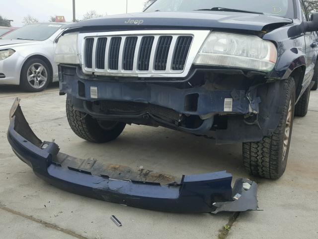 1J4GW58N44C115645 - 2004 JEEP GRAND CHER BLUE photo 9