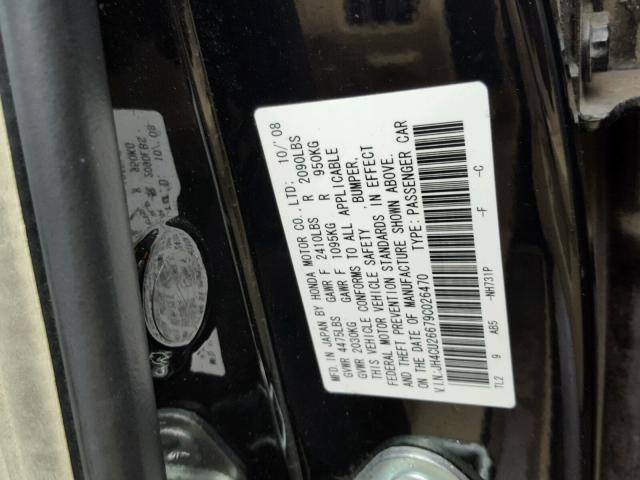 JH4CU26679C026470 - 2009 ACURA TSX BLACK photo 10