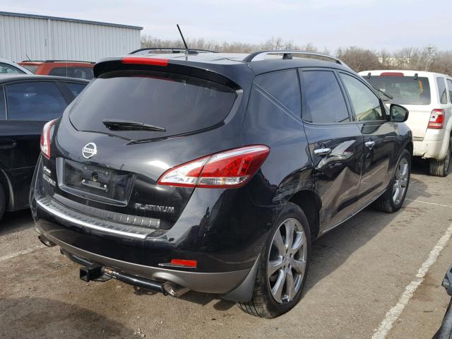 JN8AZ1MU3DW200911 - 2013 NISSAN MURANO S BLACK photo 4