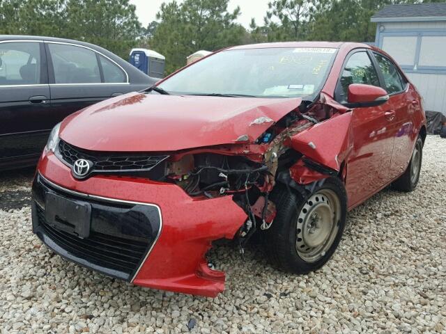 5YFBURHE2FP224418 - 2015 TOYOTA COROLLA L RED photo 2