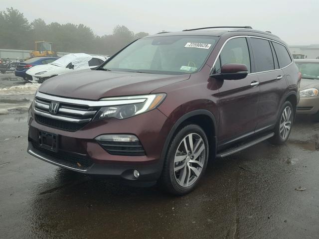 5FNYF6H92HB007875 - 2017 HONDA PILOT TOUR RED photo 2