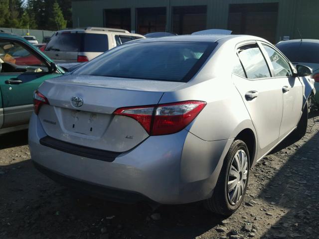 5YFBURHE5FP298805 - 2015 TOYOTA COROLLA L SILVER photo 4