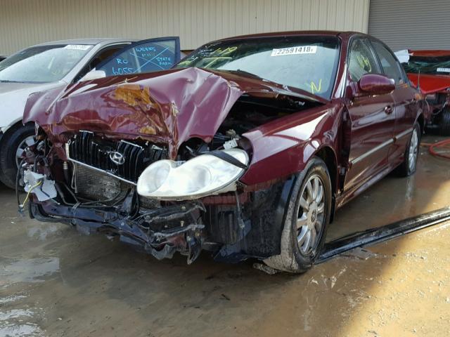 KMHWF35H25A101191 - 2005 HYUNDAI SONATA GLS BURGUNDY photo 2