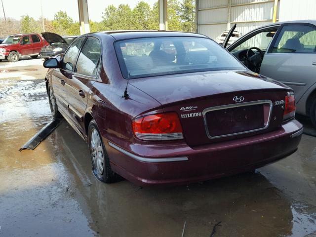 KMHWF35H25A101191 - 2005 HYUNDAI SONATA GLS BURGUNDY photo 3