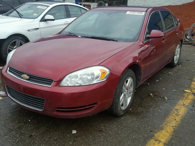 2G1WT58N381263901 - 2008 CHEVROLET IMPALA LT BURGUNDY photo 2