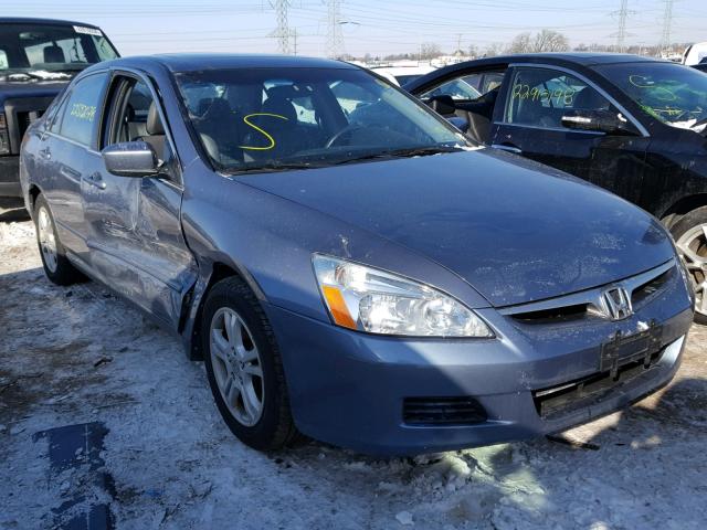 1HGCM56717A130670 - 2007 HONDA ACCORD EX BLUE photo 1