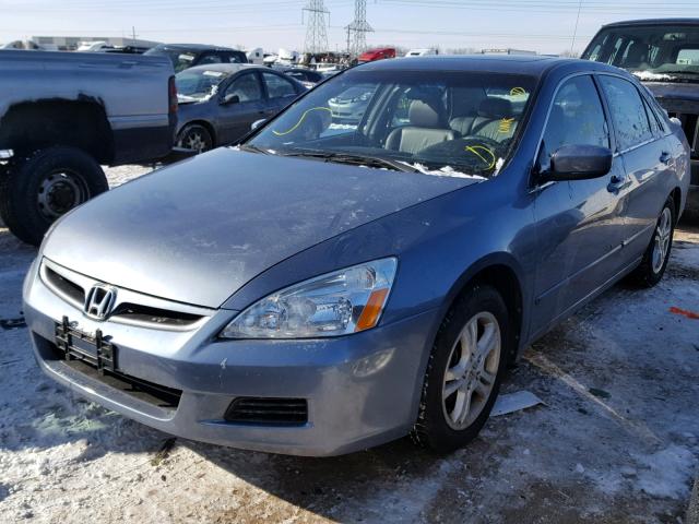 1HGCM56717A130670 - 2007 HONDA ACCORD EX BLUE photo 2