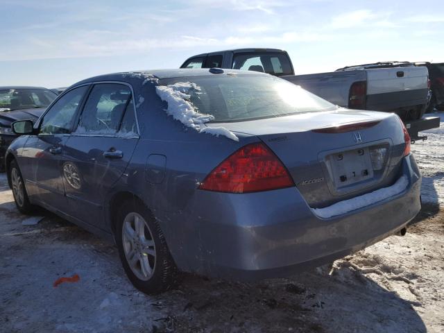 1HGCM56717A130670 - 2007 HONDA ACCORD EX BLUE photo 3