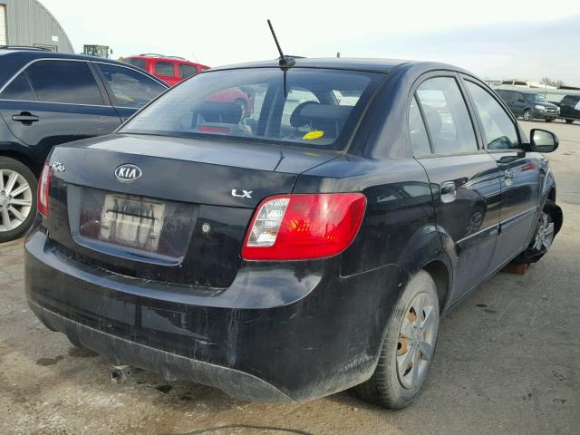 KNADH4A37A6631320 - 2010 KIA RIO LX BLACK photo 4