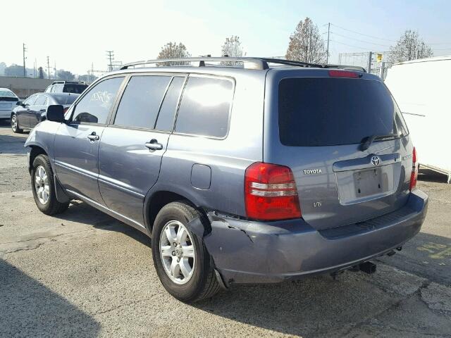 JTEGF21A230117949 - 2003 TOYOTA HIGHLANDER BLUE photo 3