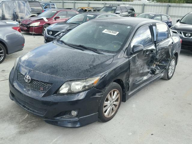 2T1BU40E79C049733 - 2009 TOYOTA COROLLA BA BLACK photo 2