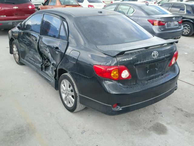 2T1BU40E79C049733 - 2009 TOYOTA COROLLA BA BLACK photo 3