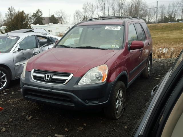 JHLRD78834C052924 - 2004 HONDA CR-V EX MAROON photo 2