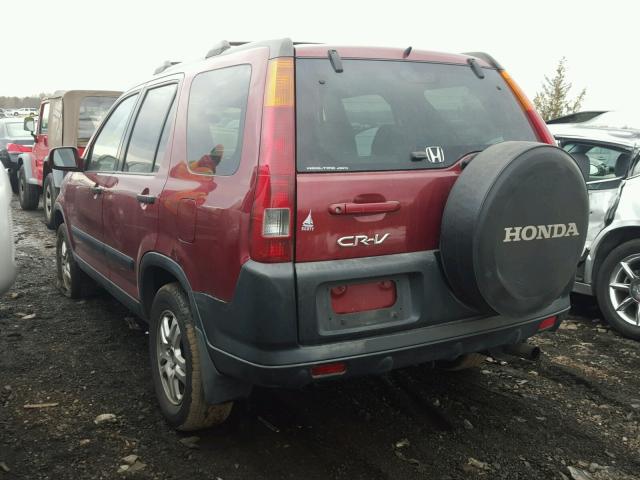 JHLRD78834C052924 - 2004 HONDA CR-V EX MAROON photo 3