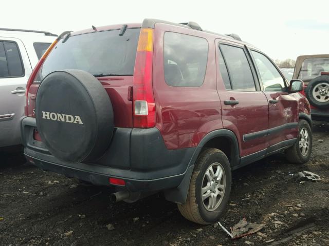 JHLRD78834C052924 - 2004 HONDA CR-V EX MAROON photo 4