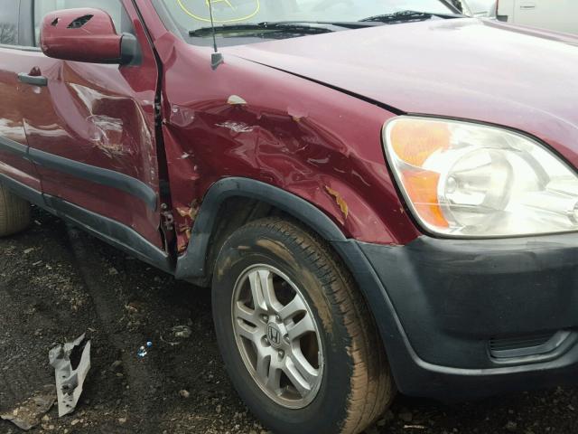 JHLRD78834C052924 - 2004 HONDA CR-V EX MAROON photo 9