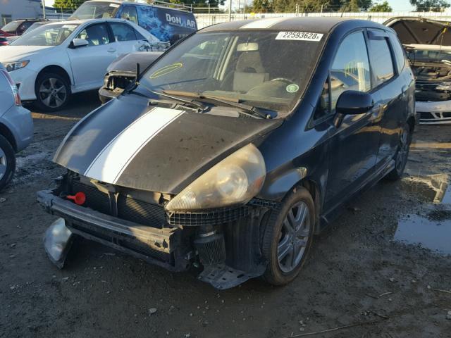 JHMGD38648S057975 - 2008 HONDA FIT SPORT BLACK photo 2