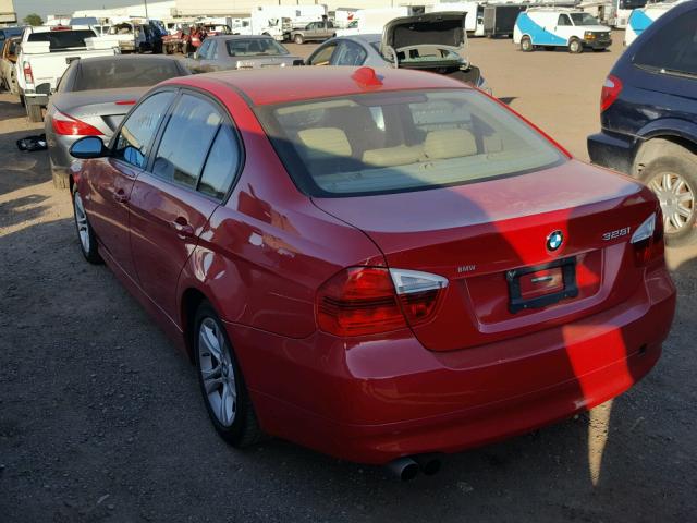 WBAVA37558NL44764 - 2008 BMW 328 I RED photo 3