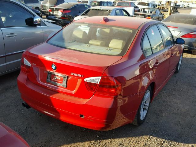 WBAVA37558NL44764 - 2008 BMW 328 I RED photo 4