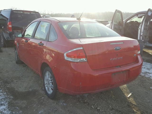 1FAHP35N68W280624 - 2008 FORD FOCUS SE RED photo 3