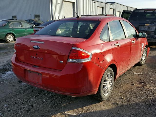 1FAHP35N68W280624 - 2008 FORD FOCUS SE RED photo 4