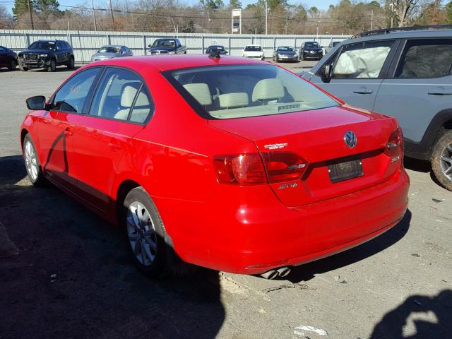 3VWDP7AJ8CM457070 - 2012 VOLKSWAGEN JETTA SE RED photo 3