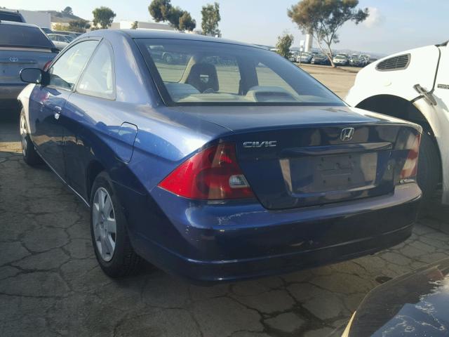 1HGEM22002L037751 - 2002 HONDA CIVIC EX BLUE photo 3