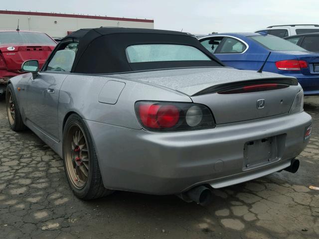 JHMAP11401T002188 - 2001 HONDA S2000 GRAY photo 3