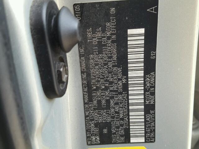 2T2GA31UX5C025401 - 2005 LEXUS RX 330 GRAY photo 10