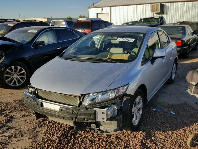 19XFB2F57DE041676 - 2013 HONDA CIVIC LX GRAY photo 2