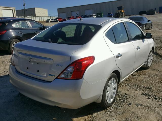 3N1CN7AP1CL892143 - 2012 NISSAN VERSA S SILVER photo 4