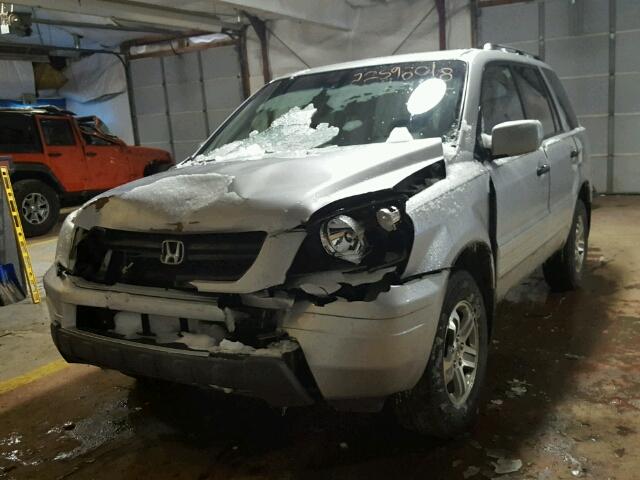 2HKYF18764H582977 - 2004 HONDA PILOT EXL SILVER photo 2