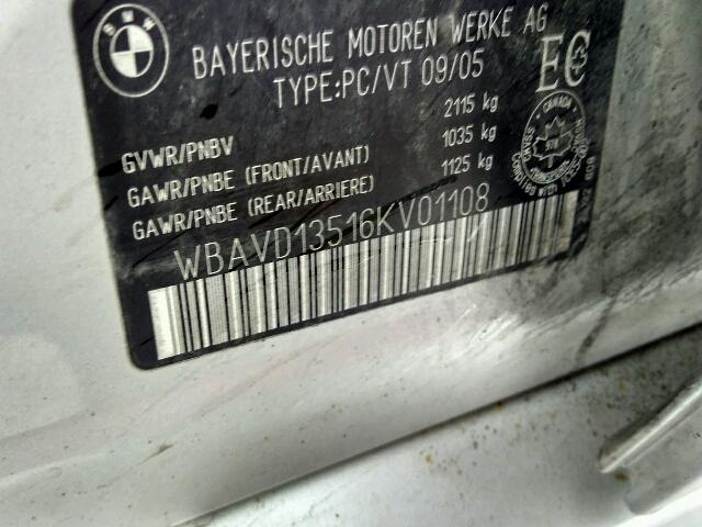 WBAVD13516KV01108 - 2006 BMW 325 XI SILVER photo 10