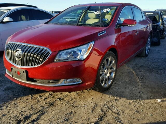 1G4GB5G37EF205353 - 2014 BUICK LACROSSE RED photo 2