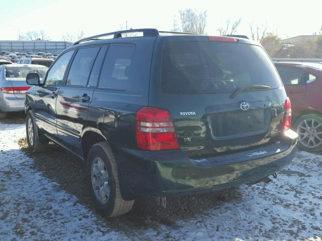 JTEHF21A810008316 - 2001 TOYOTA HIGHLANDER GREEN photo 3