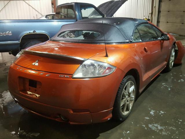 4A3AL35TX7E014160 - 2007 MITSUBISHI ECLIPSE SP ORANGE photo 4