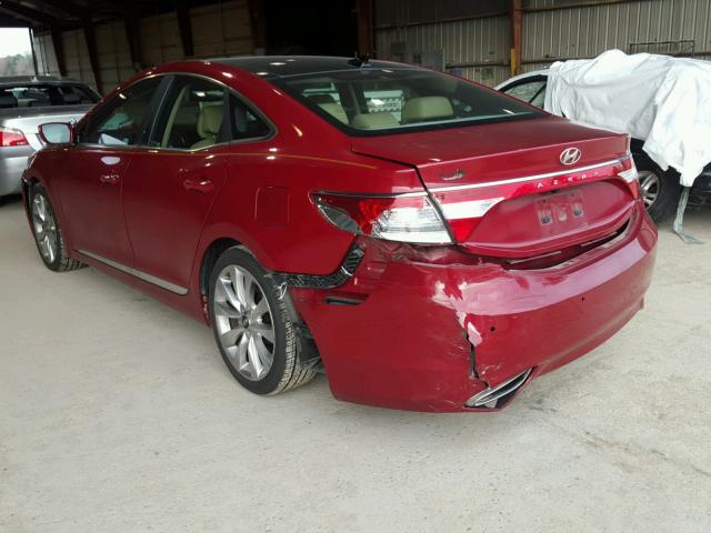 KMHFH4JG0CA193573 - 2012 HYUNDAI AZERA GLS RED photo 3