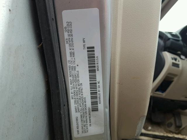 4S4BP86C964335257 - 2006 SUBARU LEGACY OUT SILVER photo 10