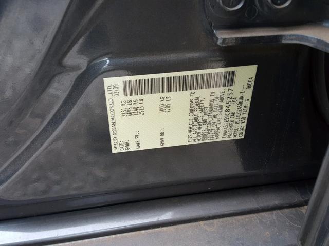 1N4AA51E59C845257 - 2009 NISSAN MAXIMA S BLUE photo 10