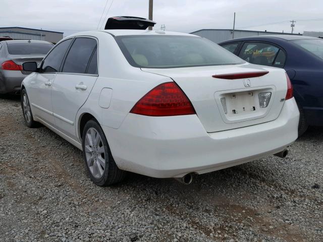 1HGCM66517A046062 - 2007 HONDA ACCORD EX WHITE photo 3