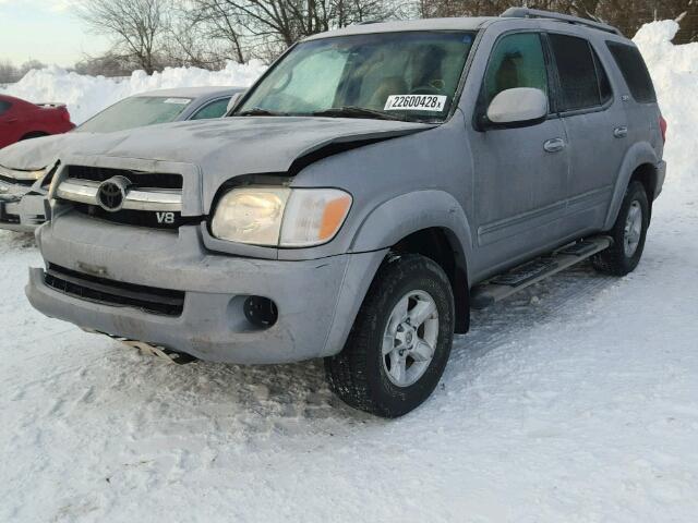 5TDBT44A25S234901 - 2005 TOYOTA SEQUOIA SR GRAY photo 2