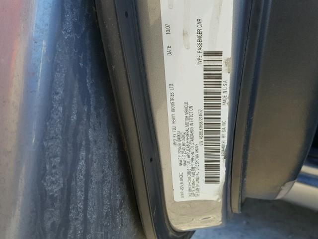 4S3BL616387214652 - 2008 SUBARU LEGACY 2.5 GRAY photo 10