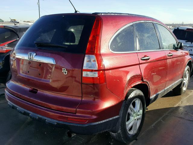 3CZRE3H5XAG702389 - 2010 HONDA CR-V EX MAROON photo 4